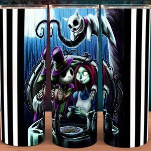 Alice in Wonderland with Jack Skellington Cup Mug Tumbler 20oz